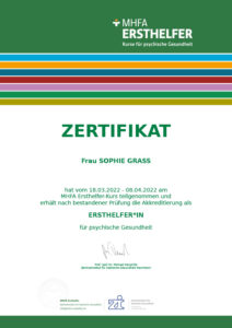 MHFA Ersthelfer Zertifikat